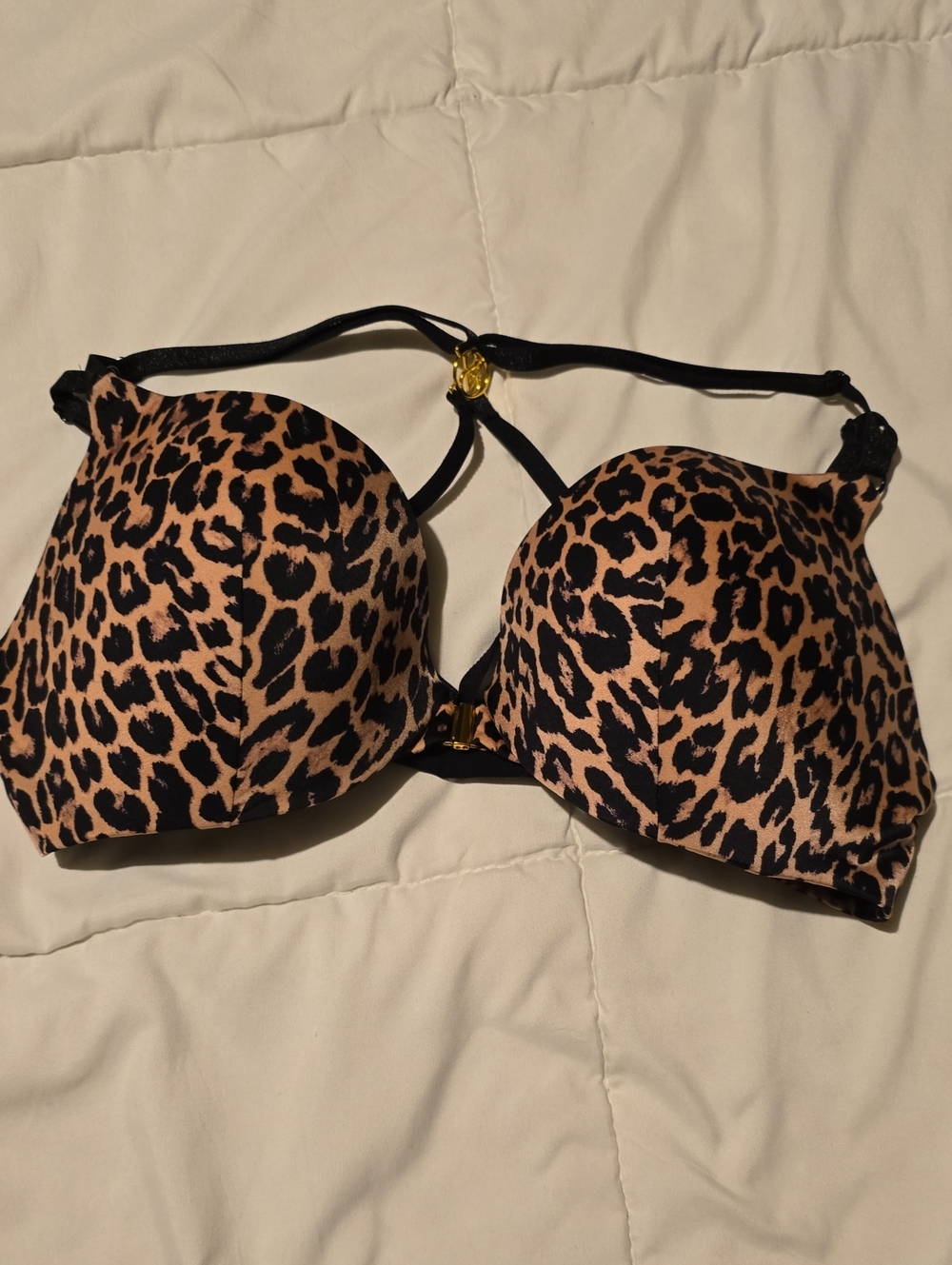 Victoria's Secret Leopard-Print Bra with Black Trim